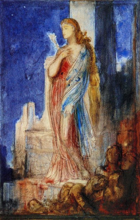 Helena en las murallas de Troya Moureau.jpg